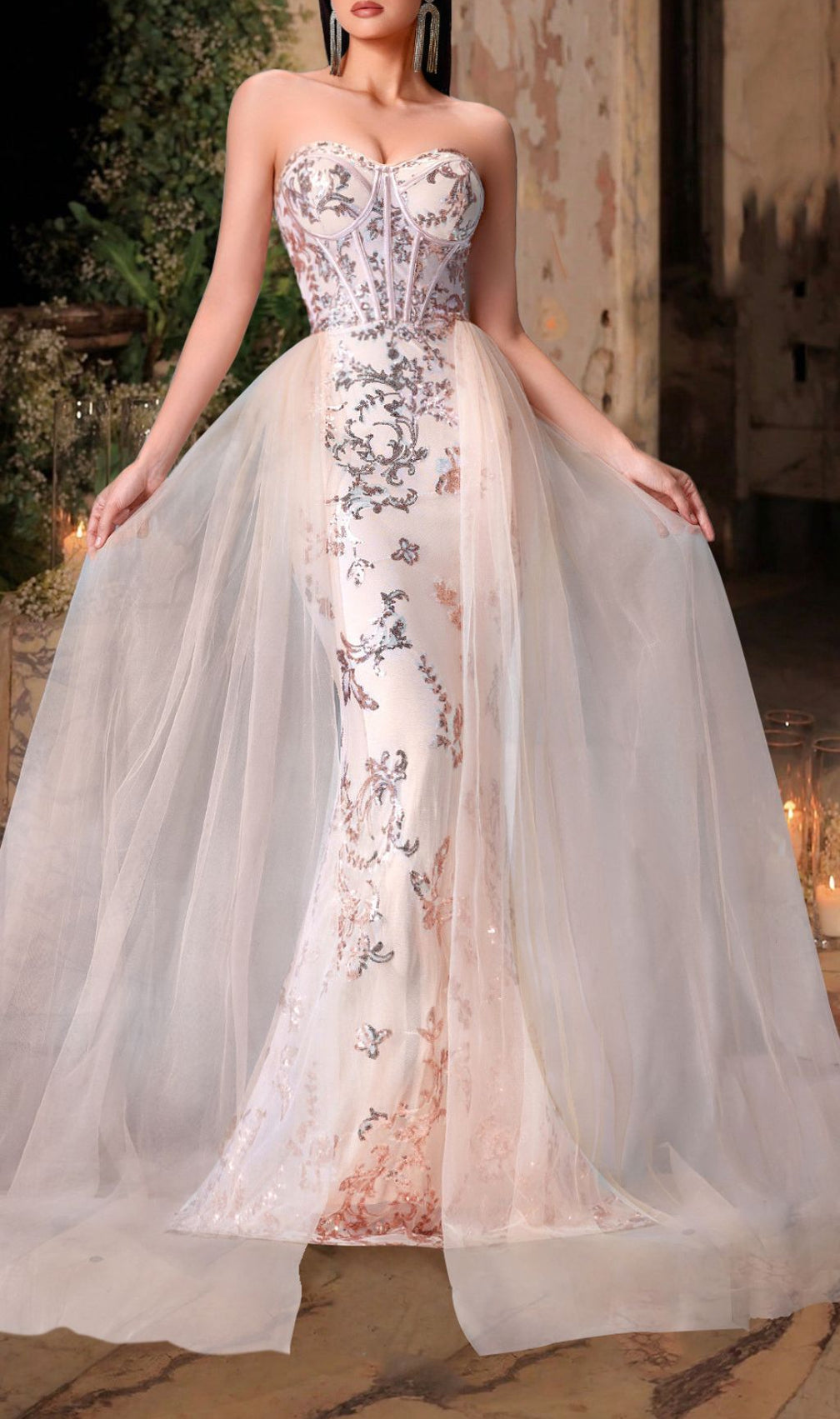 Kaily Strapless Sequin Corset Maxi Dress | Red Carpet & Gala Gown