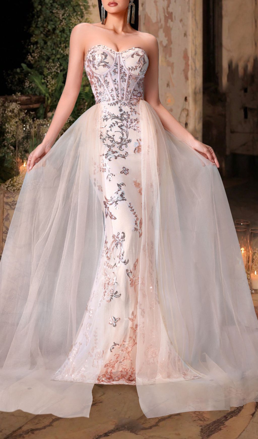 Kaily Strapless Sequin Corset Maxi Dress | Red Carpet & Gala Gown