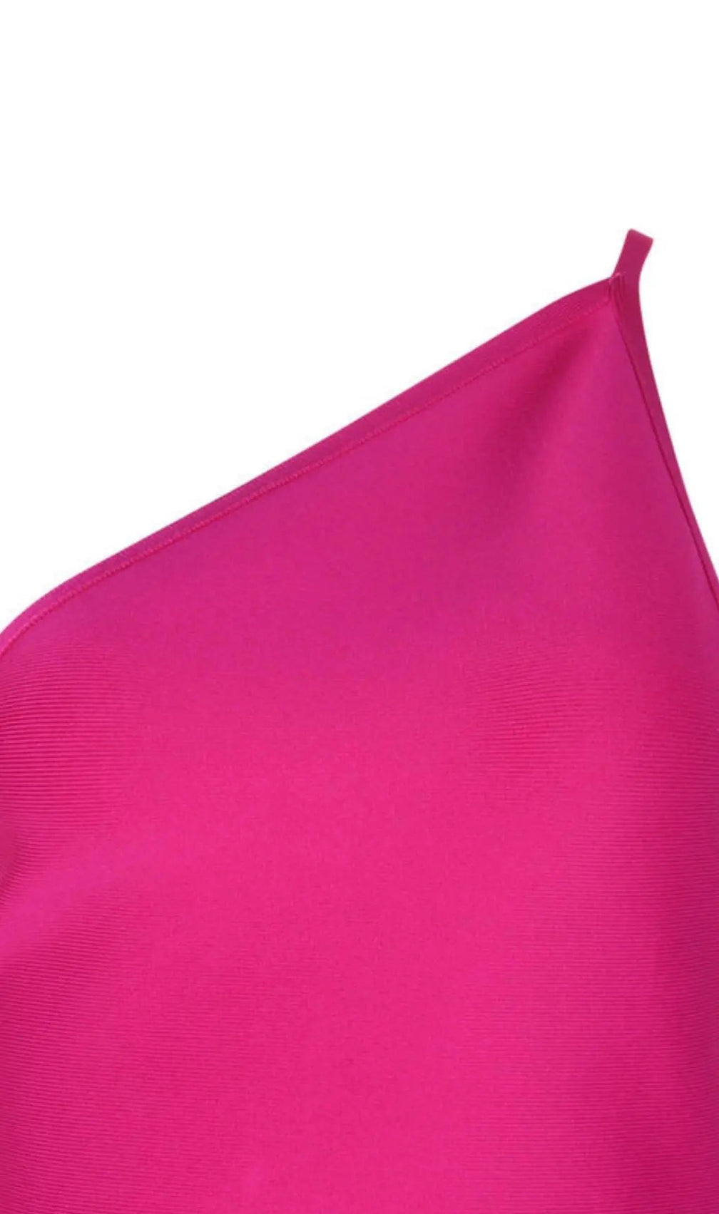 Pink One Shoulder Midi Cocktail Dress