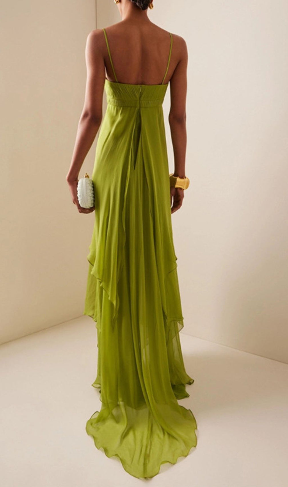 Emmalia Green Irregular Hem Maxi Dress