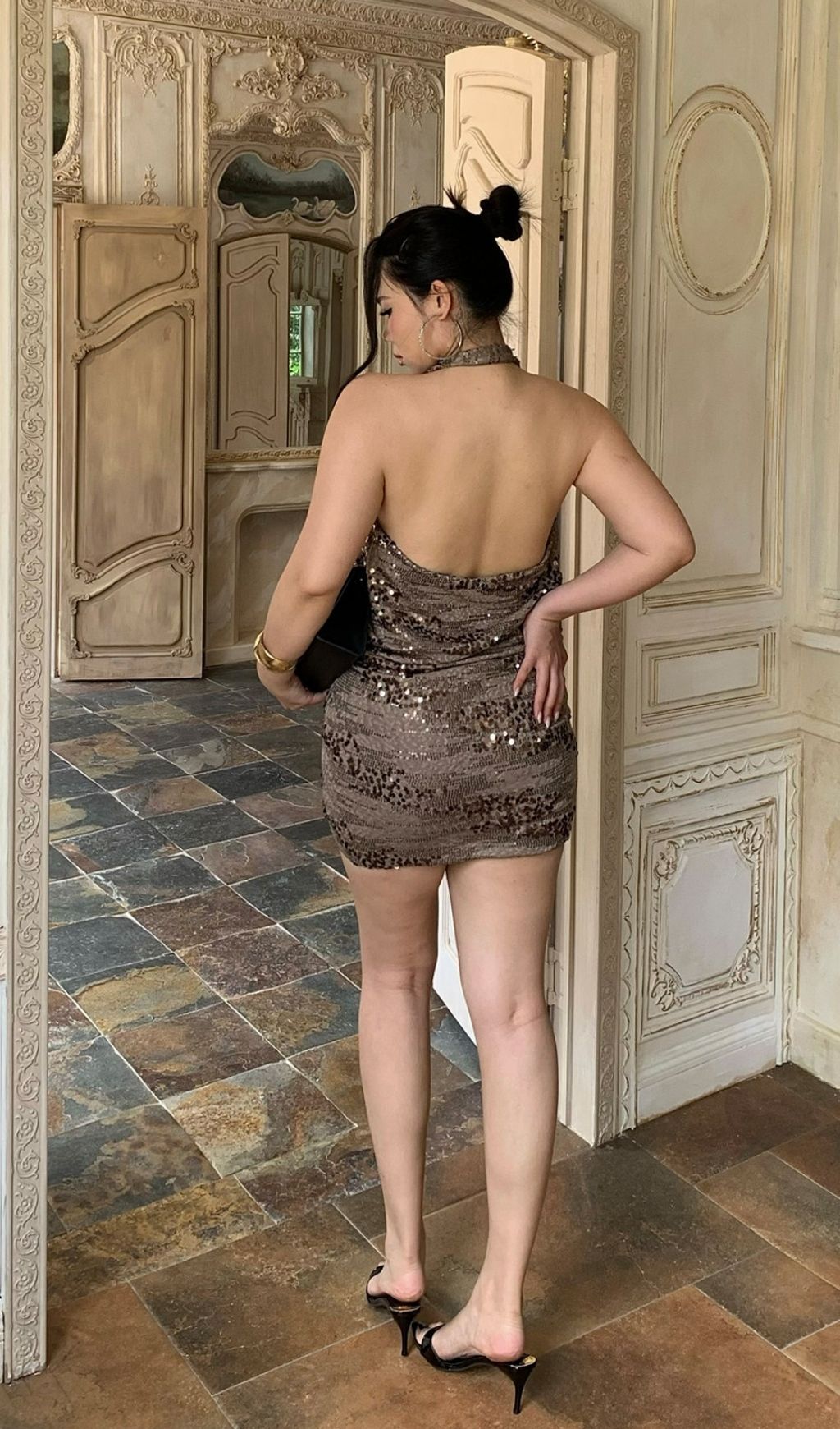 Lacretia Halter Sequin Plus Size Mini Dress
