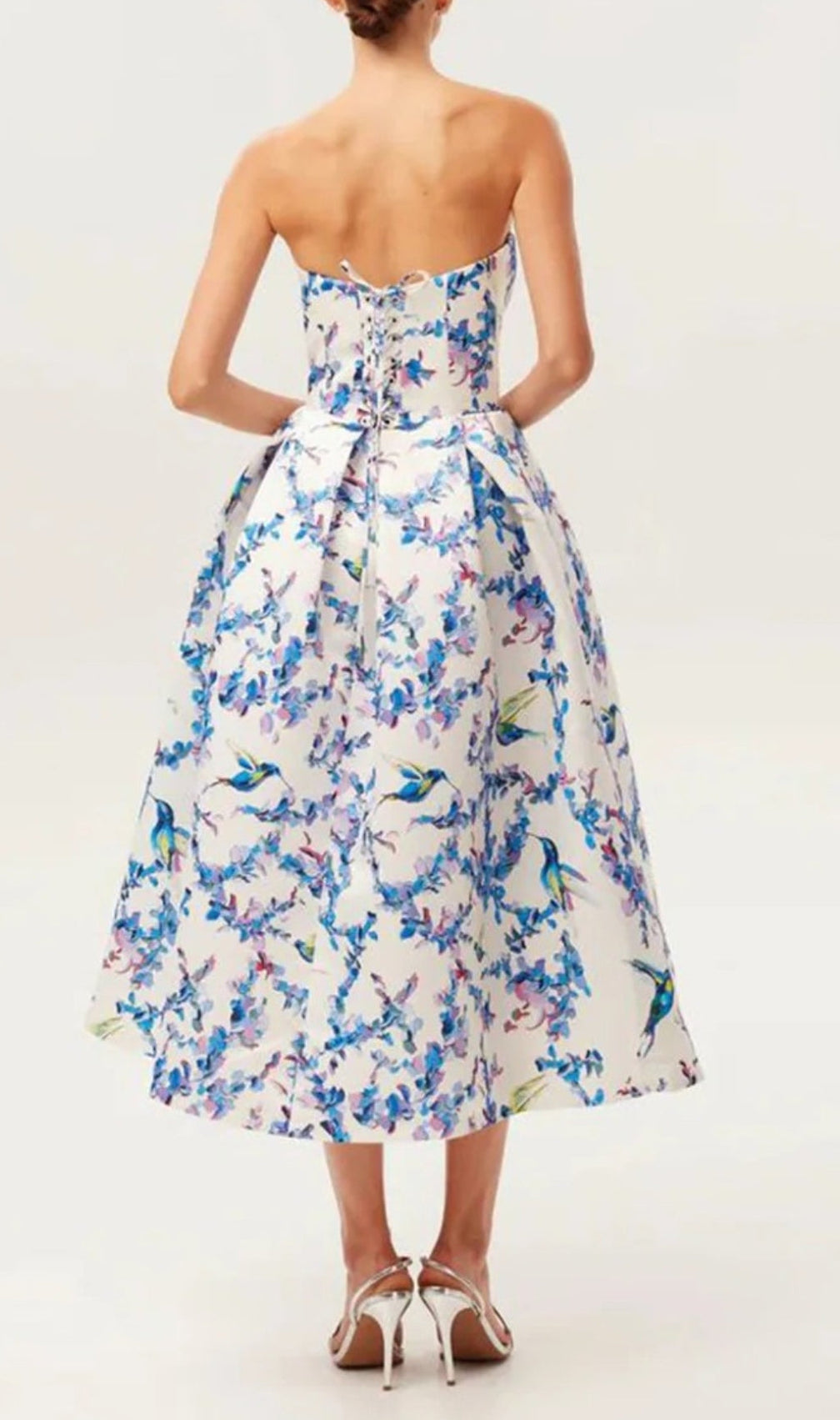 Bona Strapless Floral Corset A Line Midi Dress