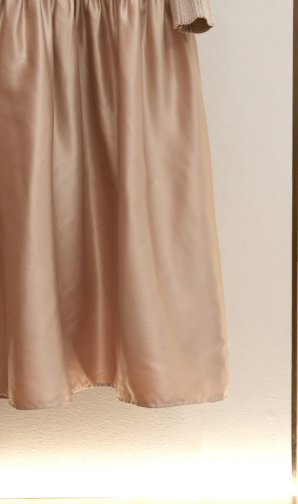 Glamorous Jetje Gold Shimmer Knit & Satin Belted Midi Dress