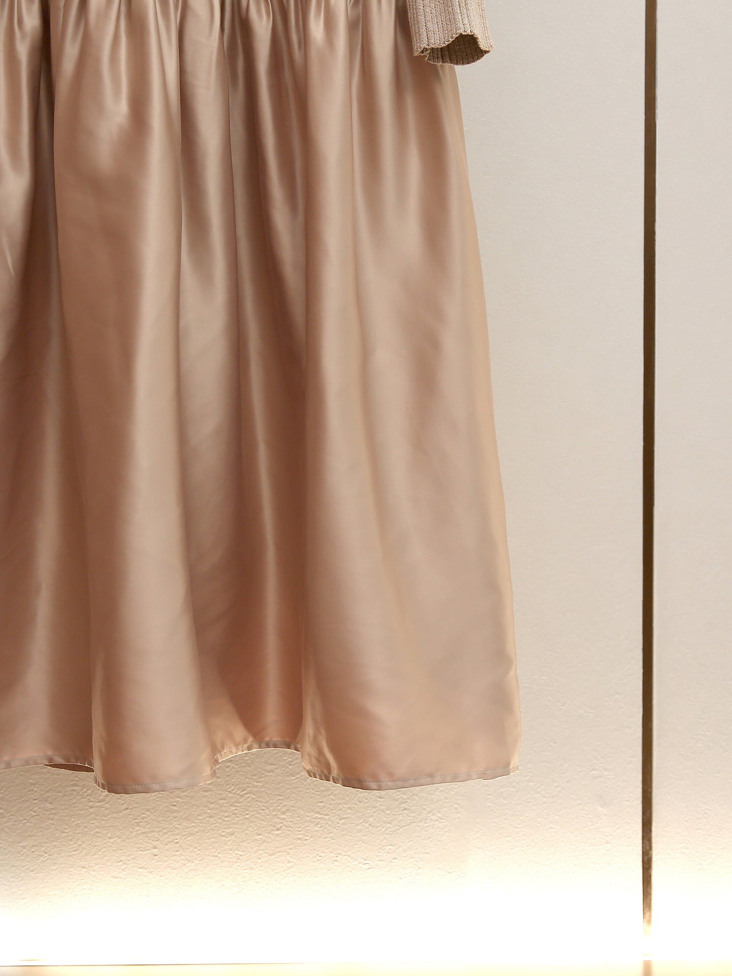 Glamorous Jetje Gold Shimmer Knit & Satin Belted Midi Dress