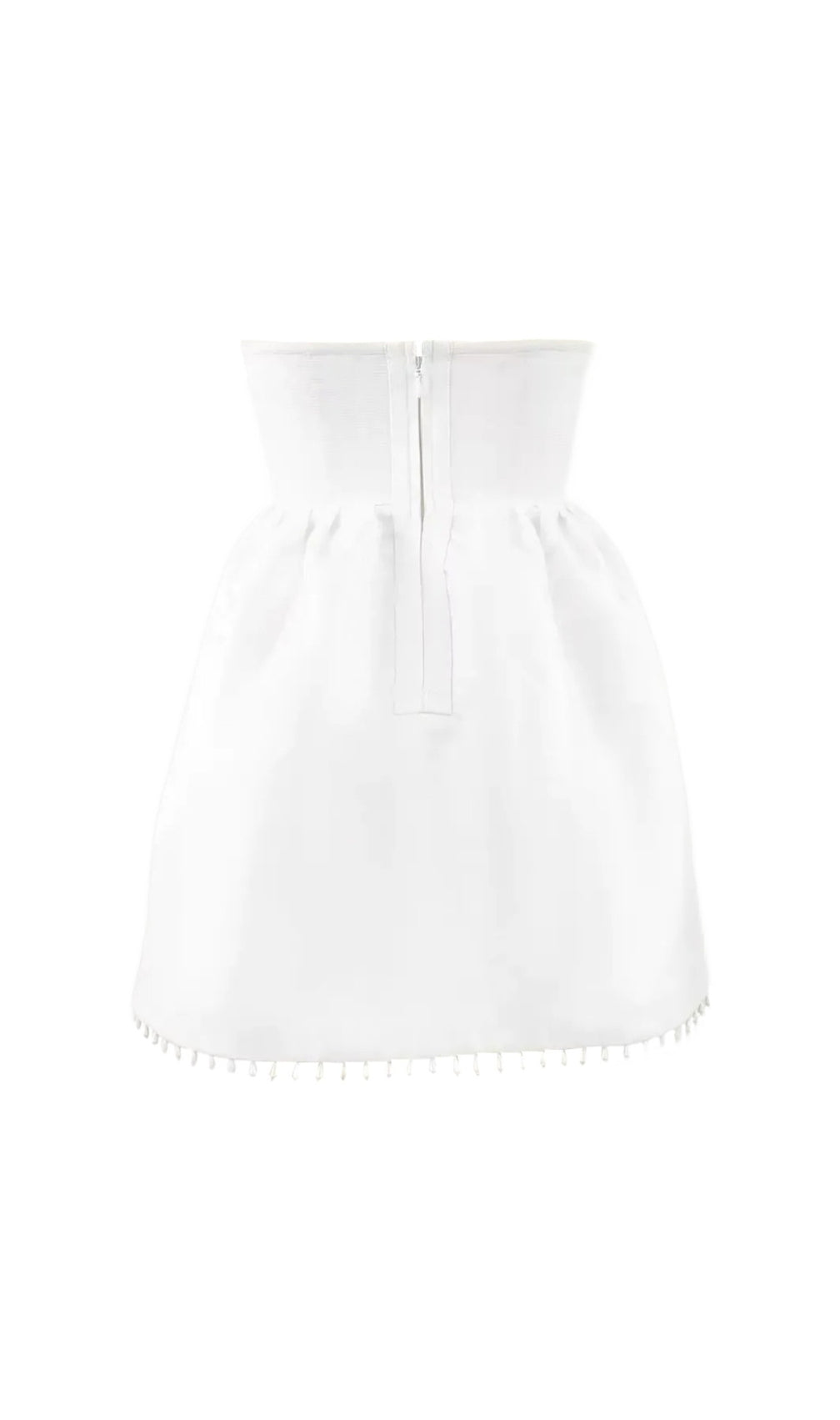 Strapless Pearl Lace A Line Dress