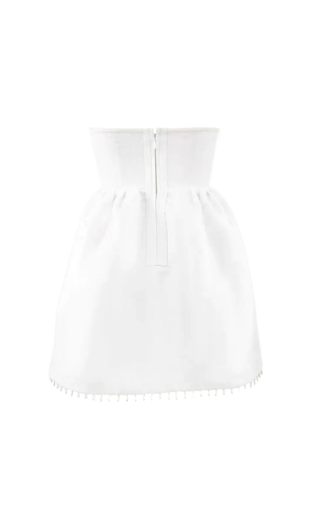 Strapless Pearl Lace A Line Dress