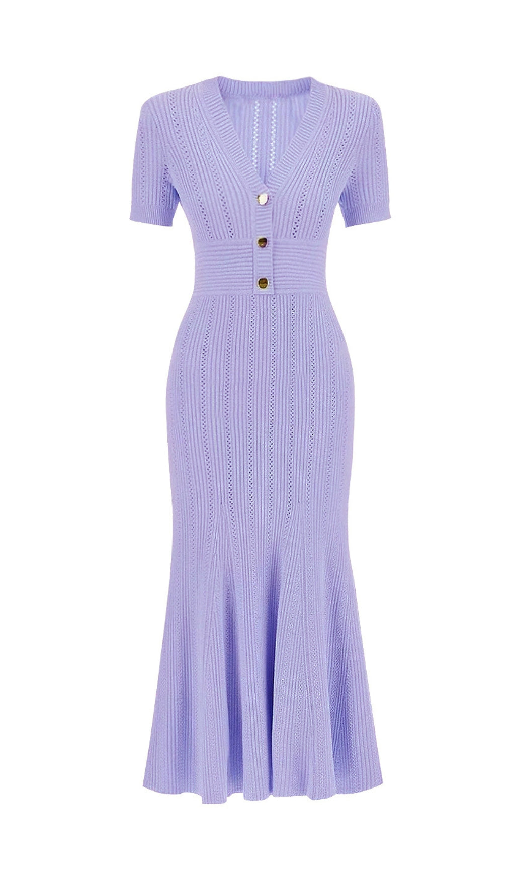 Eduardo Purple V-Neck Midi Dress