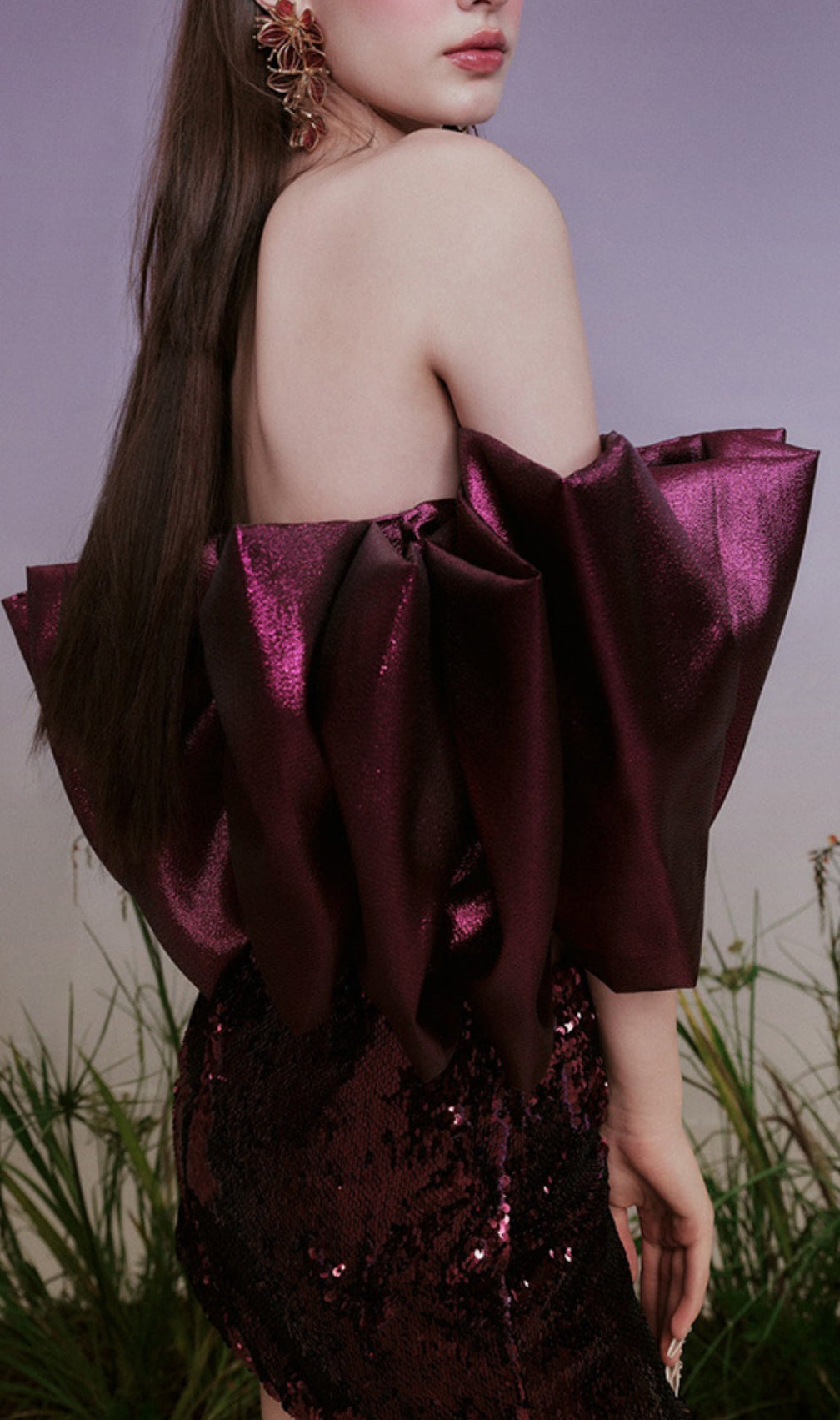 Asha Bow Top & Sequin Skirt Suit