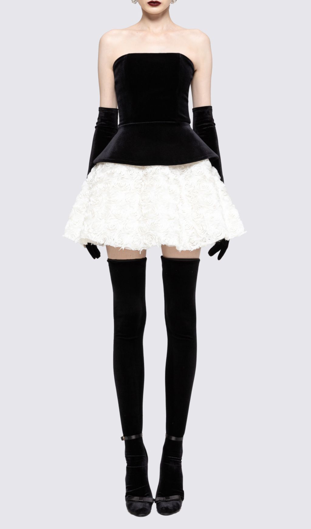 Gefion Strapless Lace-Up Flower Skirt Set