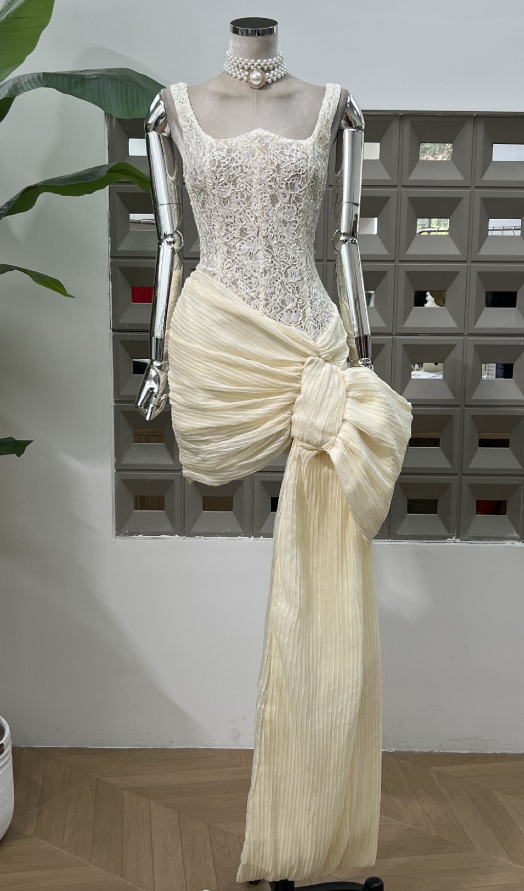 Fannie Lace Corset Ribbon Mini Dress