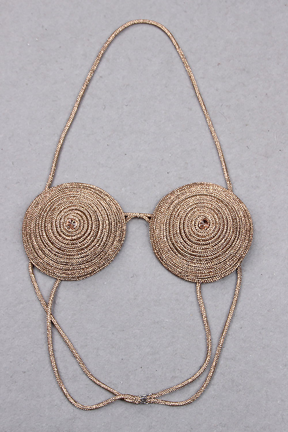 Rhinestone Embellished Silk Bra Top In Gold