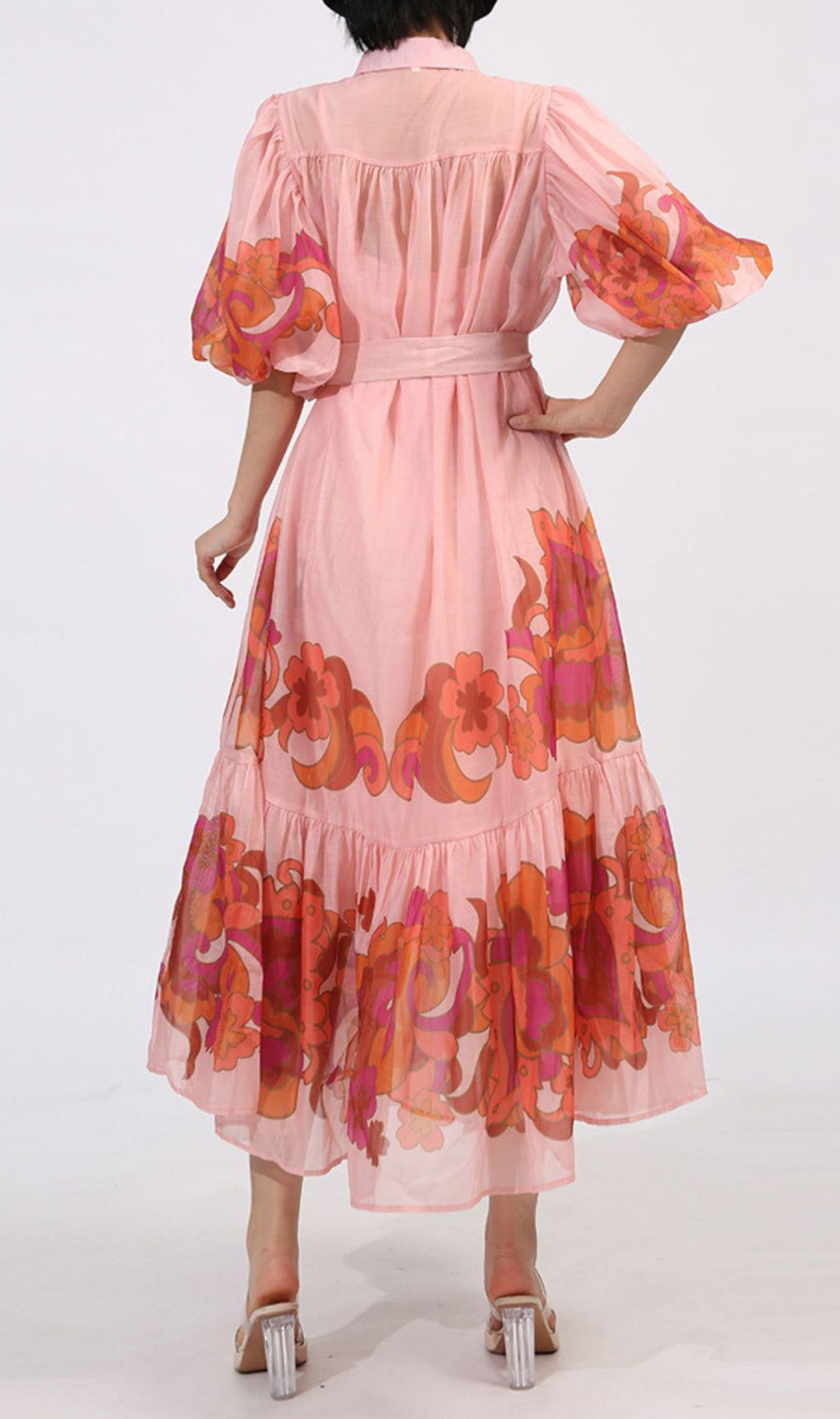 Gertraud Printed Puff-Sleeve Midi Dress