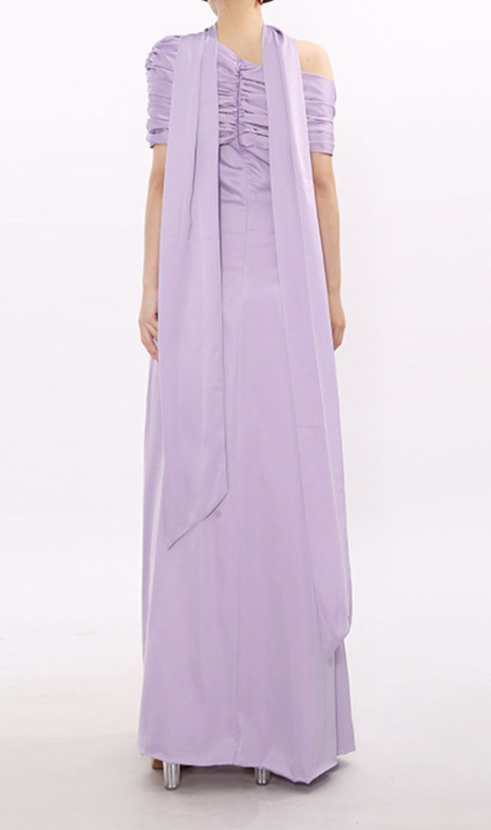 Joost Elegant Lavender Off-Shoulder Maxi Dress