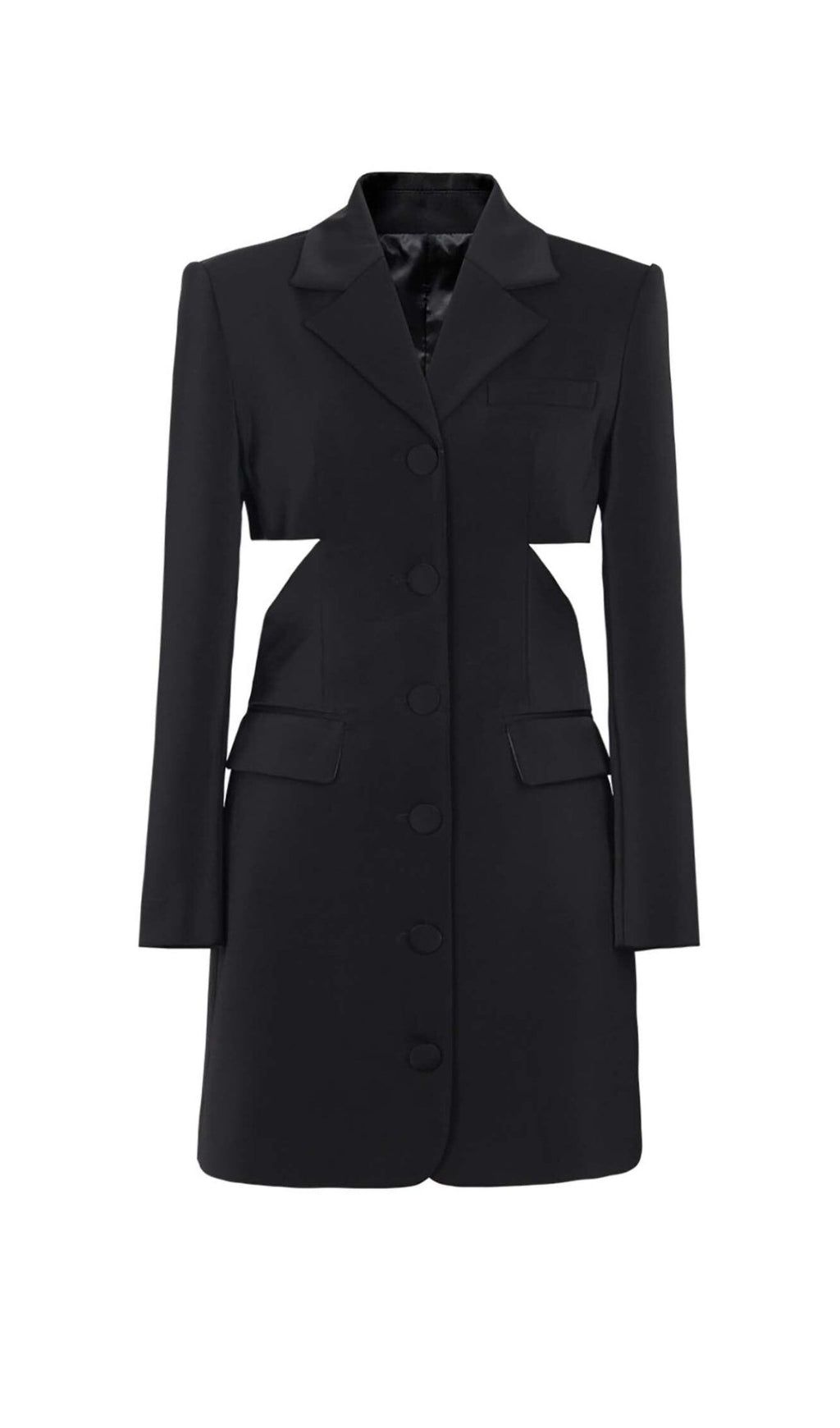 Bow-Embellished Cutout Jacket Dress In Black