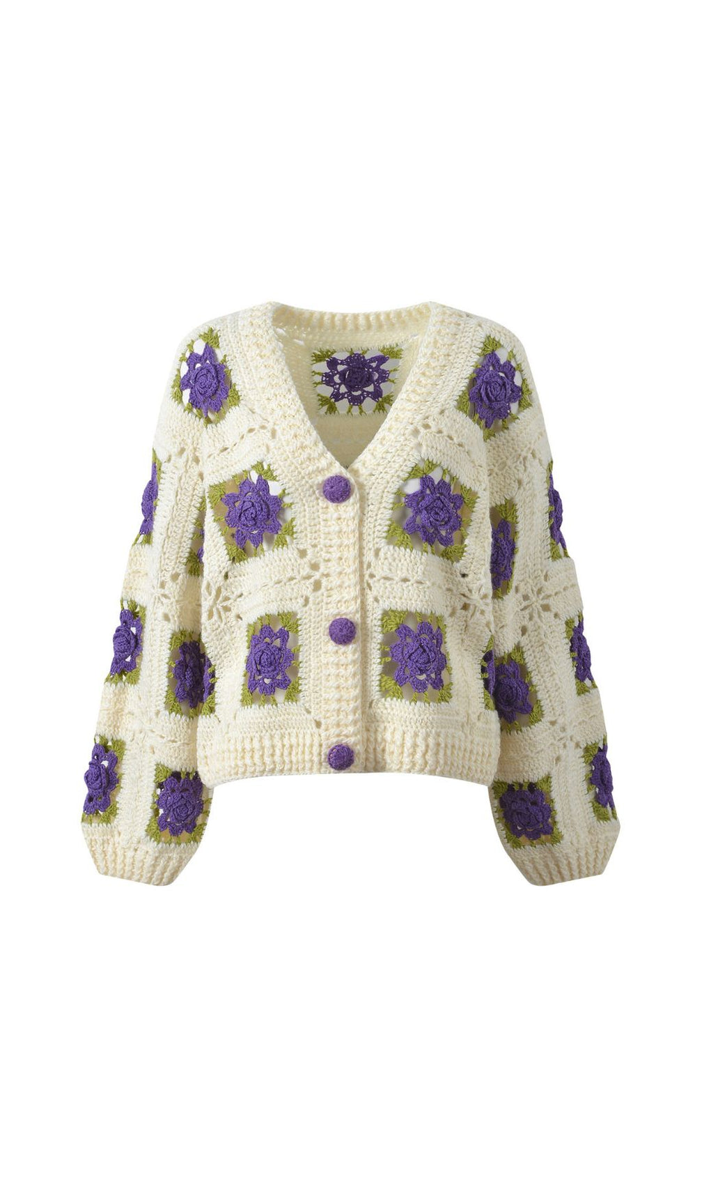 Hilario Flower Knit Cardigan