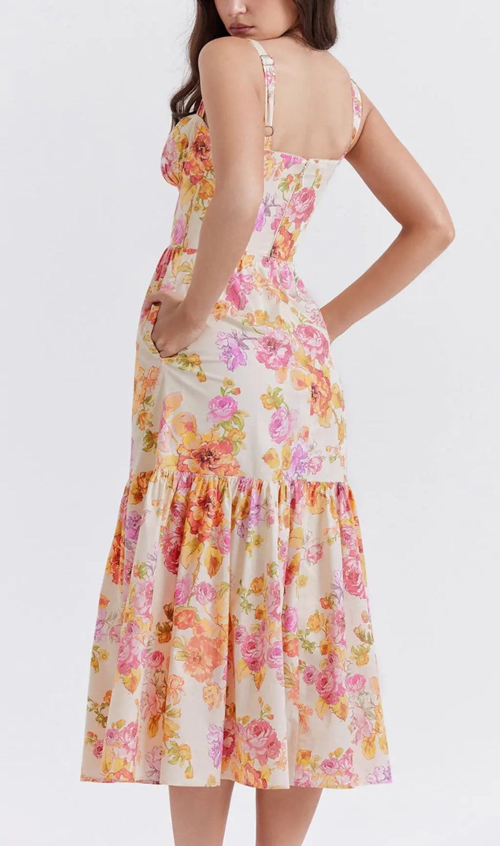 Ivory Floral Midi Sundress