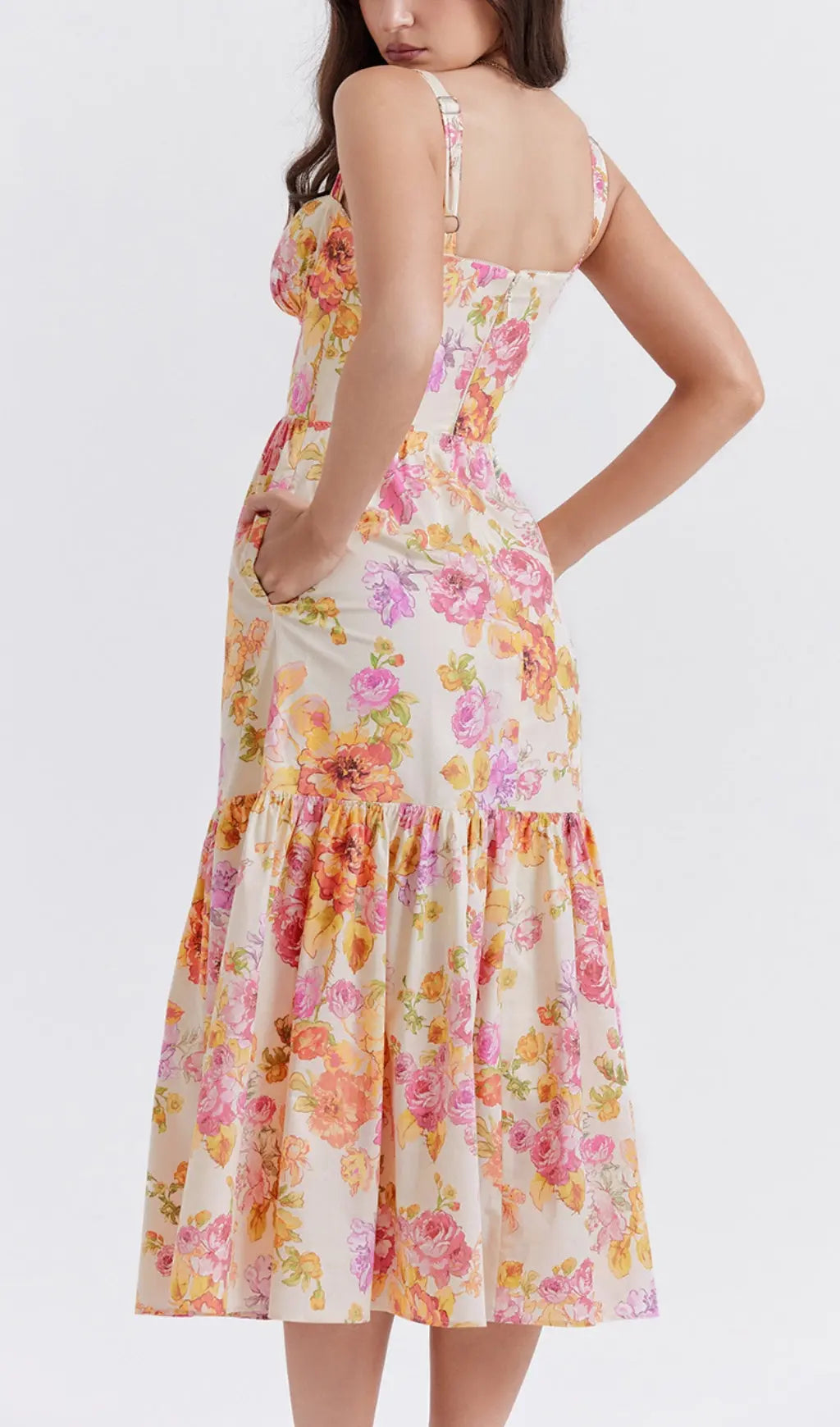 Ivory Floral Midi Sundress