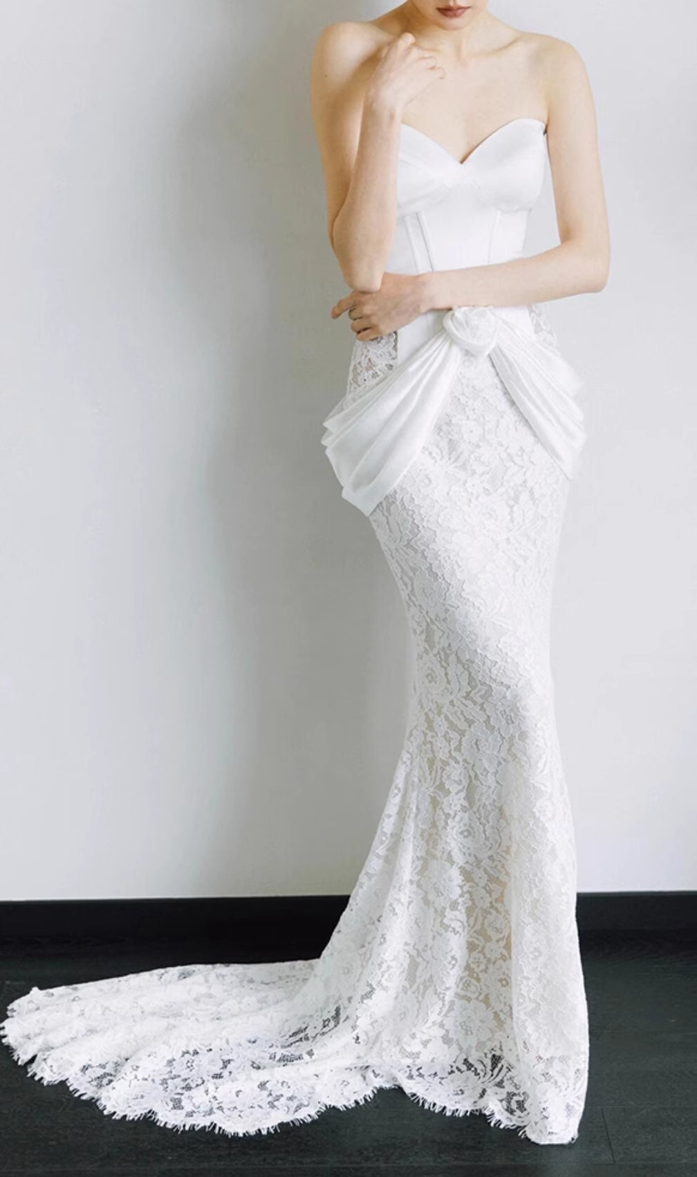 Cait White Lace Corset Wedding Dress