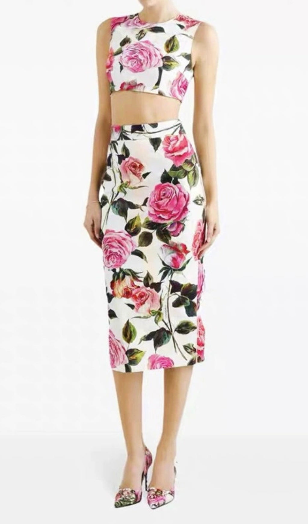 Geo Flower Printed Two-Piece Set