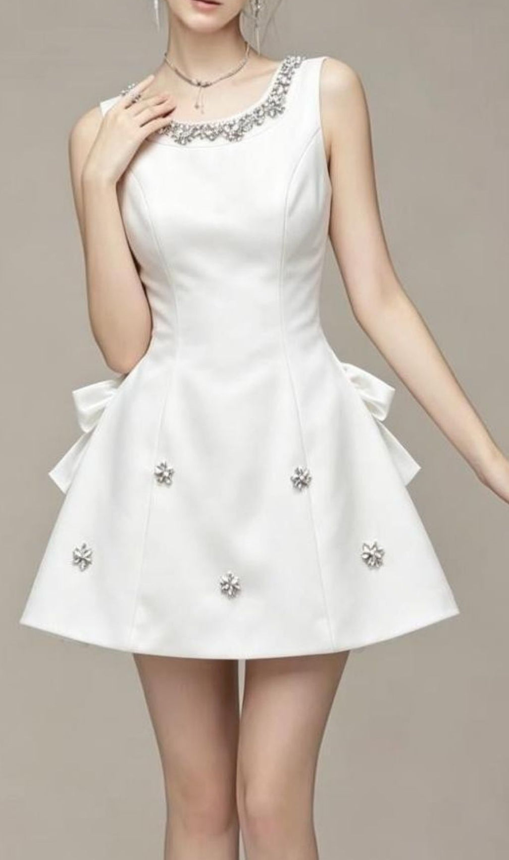Kiersten White Diamante & Bow Mini Dress | Sparkle & Glamour