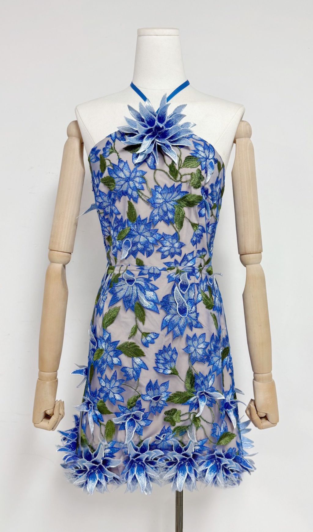 Faunia Halter Flower Mini Dress