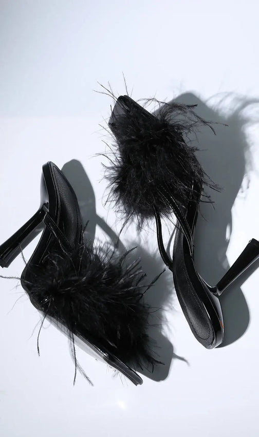 Feather Heels In Black