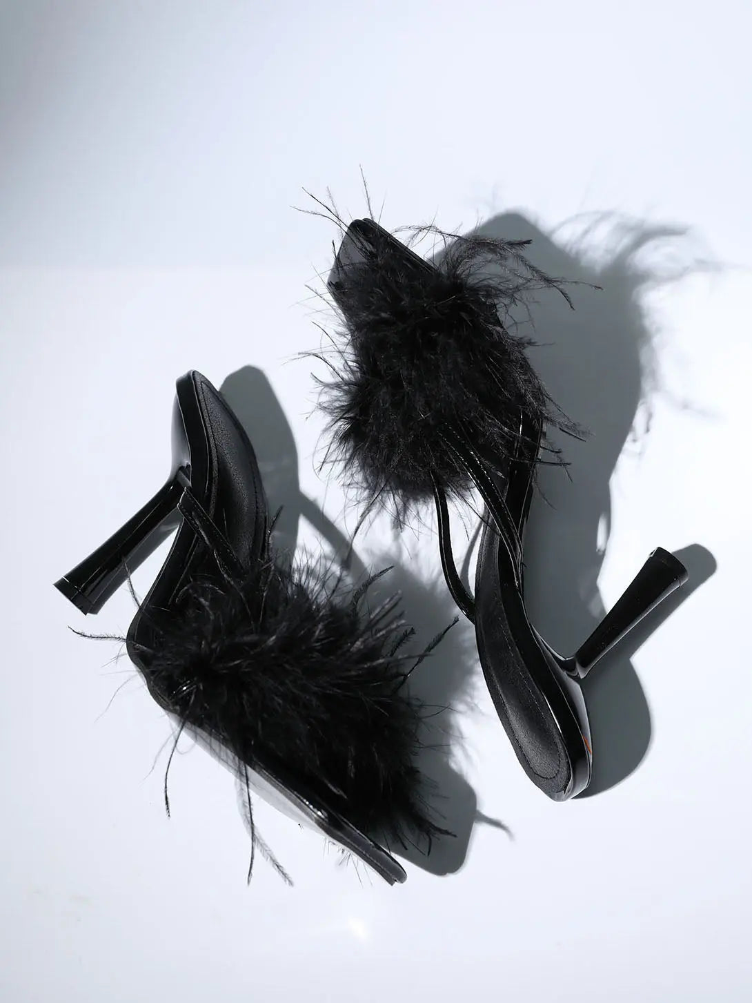 Feather Heels In Black