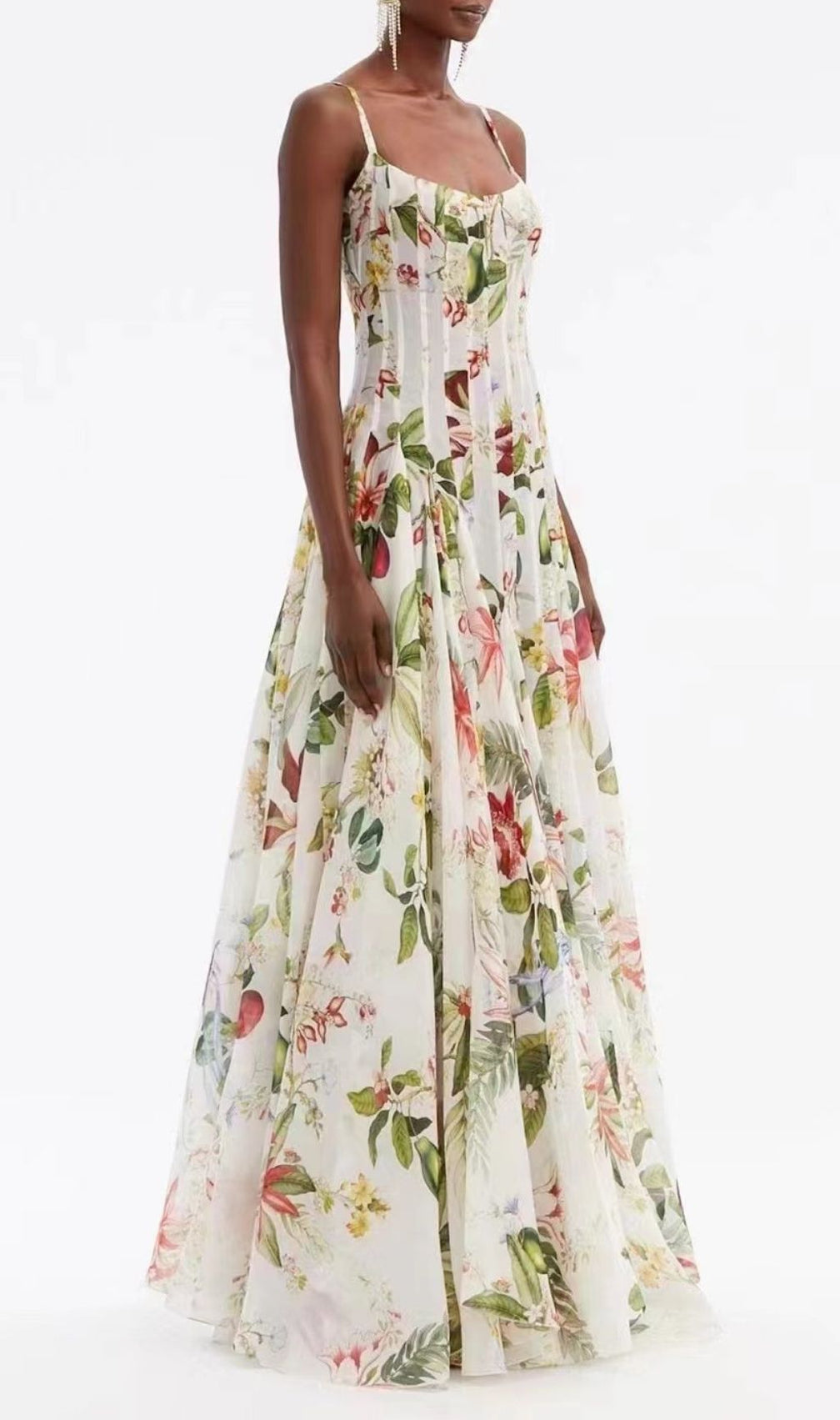 Kennice Elegant Strappy Floral Maxi Dress - Perfect for Summer Weddings & Garden Parties