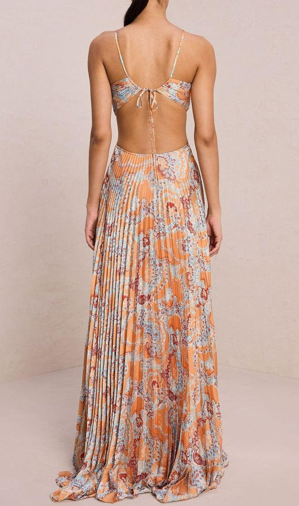Dorisa Printed Backless Maxi Dress