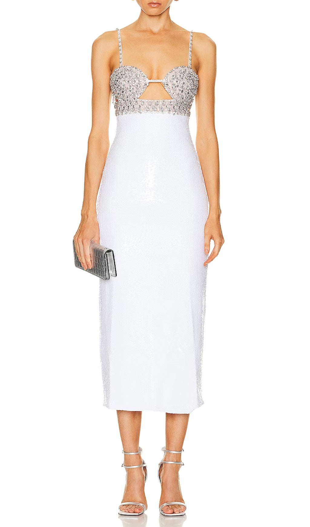 Angelea Sequin Rhinestone Midi Dress