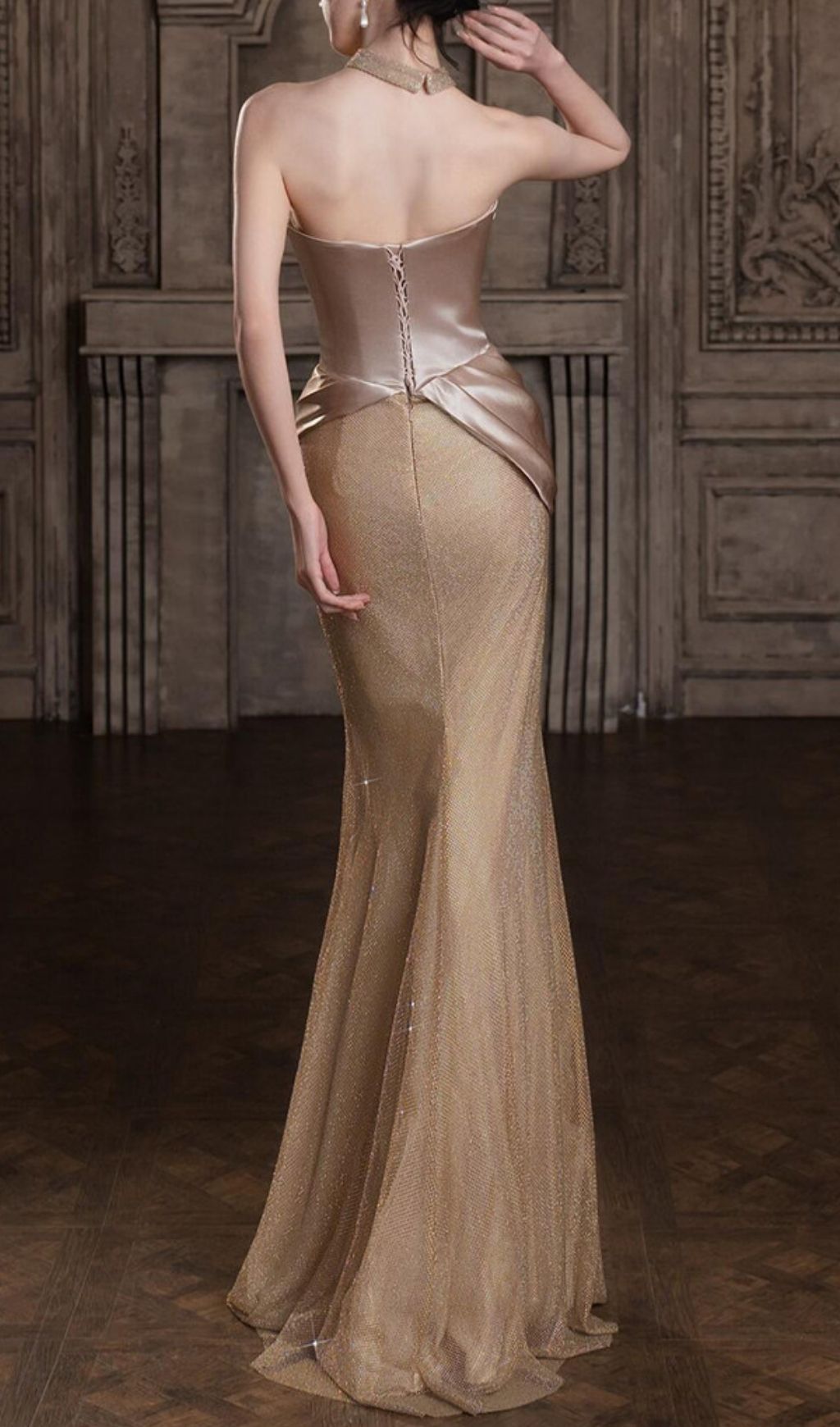Kristine Strapless Ruched Maxi Dress