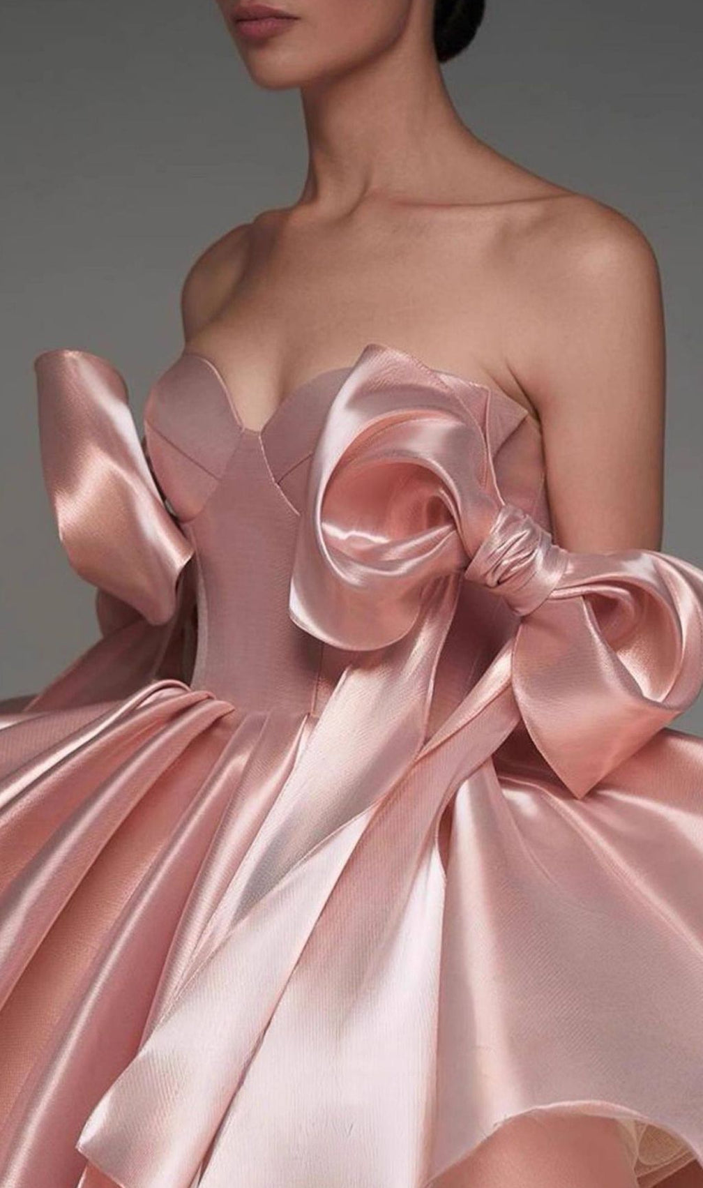 Jazzlyn Blush Pink Satin Bow Mini Dress | Glamorous Party & Cocktail