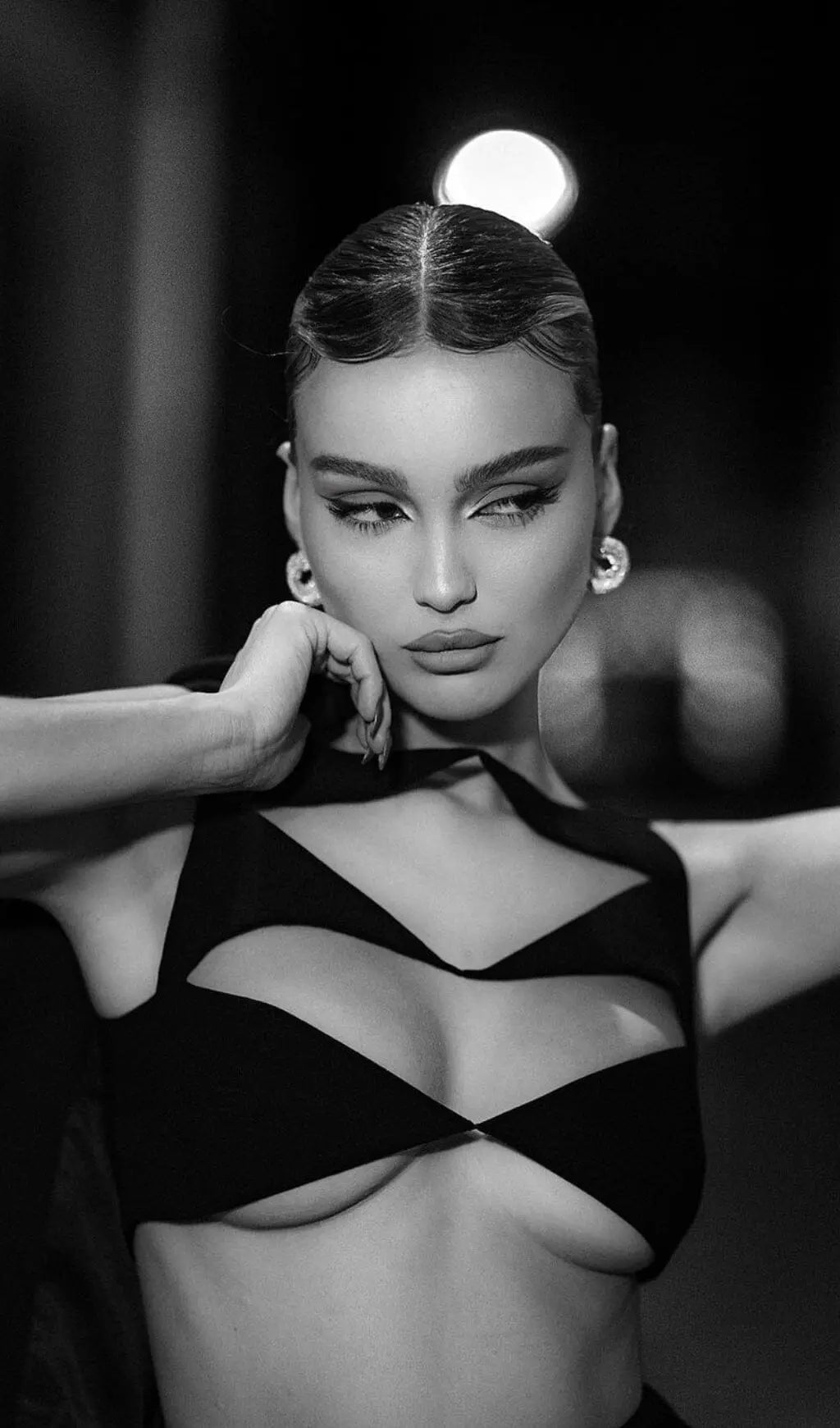 Cutout Two Pieces Suit In Black