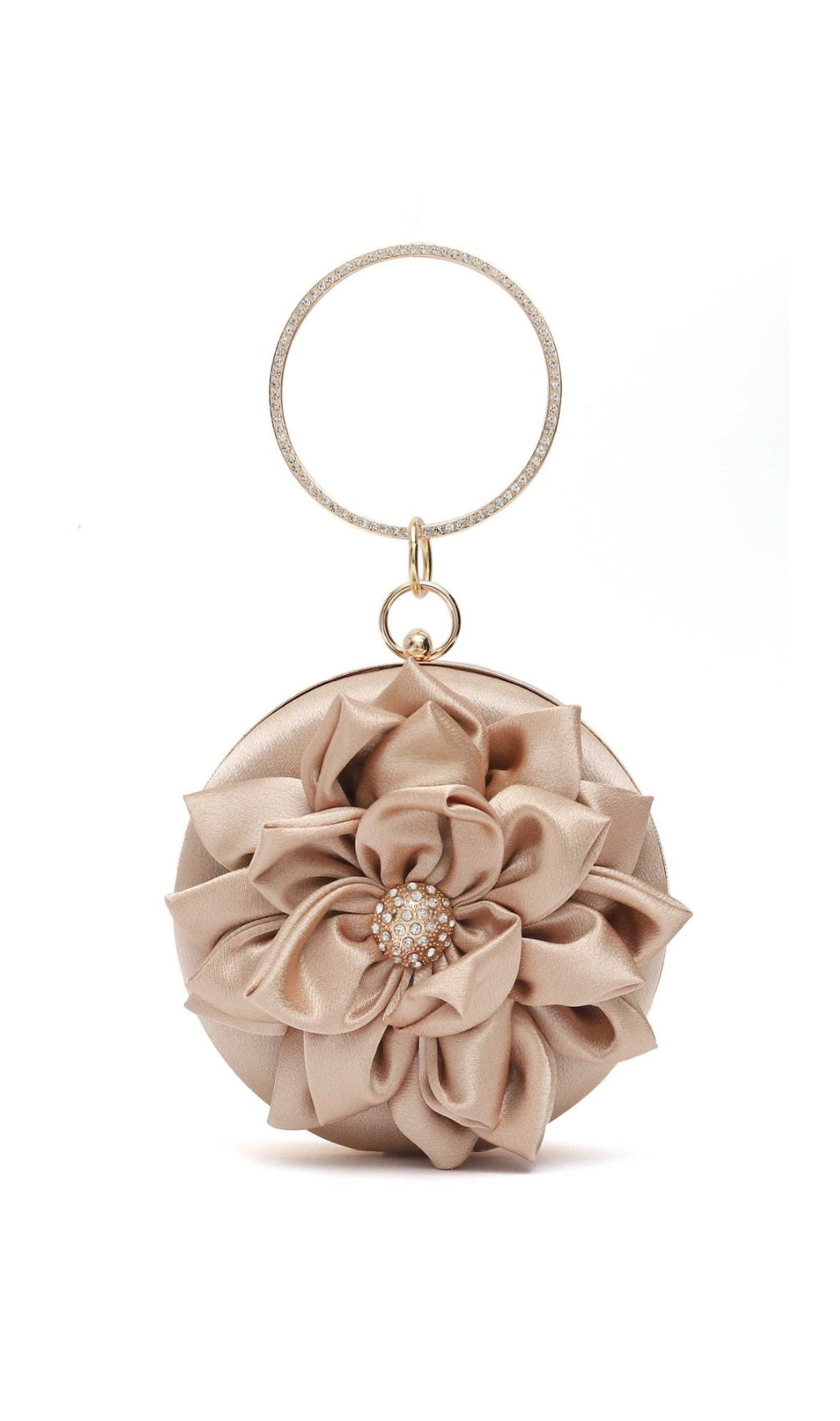 Angelica Flower & Rhinestone Decor Clutch