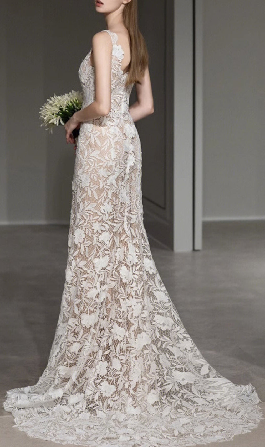 Aviana Flower Lace Wedding Dress