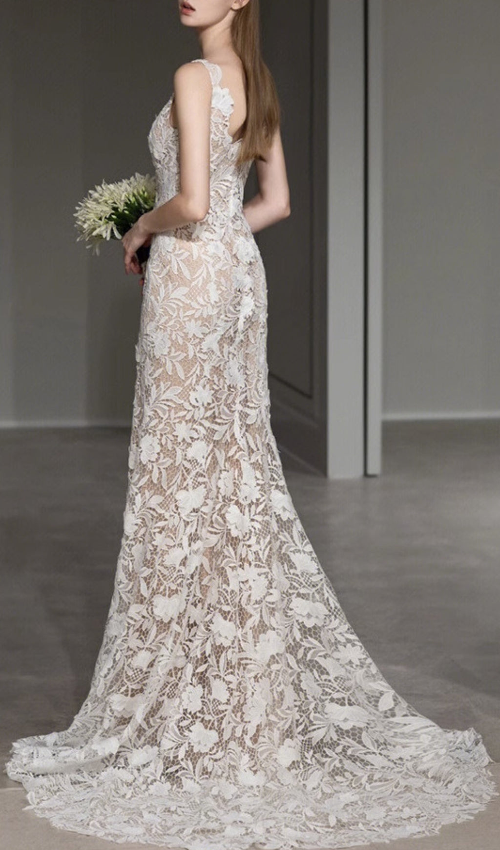 Aviana Flower Lace Wedding Dress