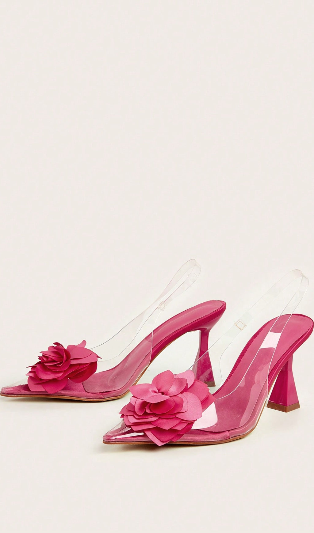 Anja Pink Flower Decor Heels