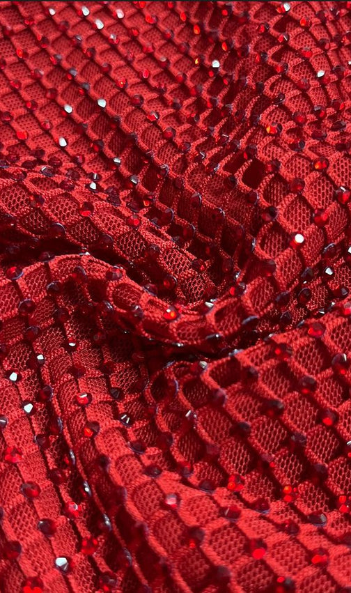 Kerrya Red Diamante Embellished Maxi Gown | Showstopping Formal Dress