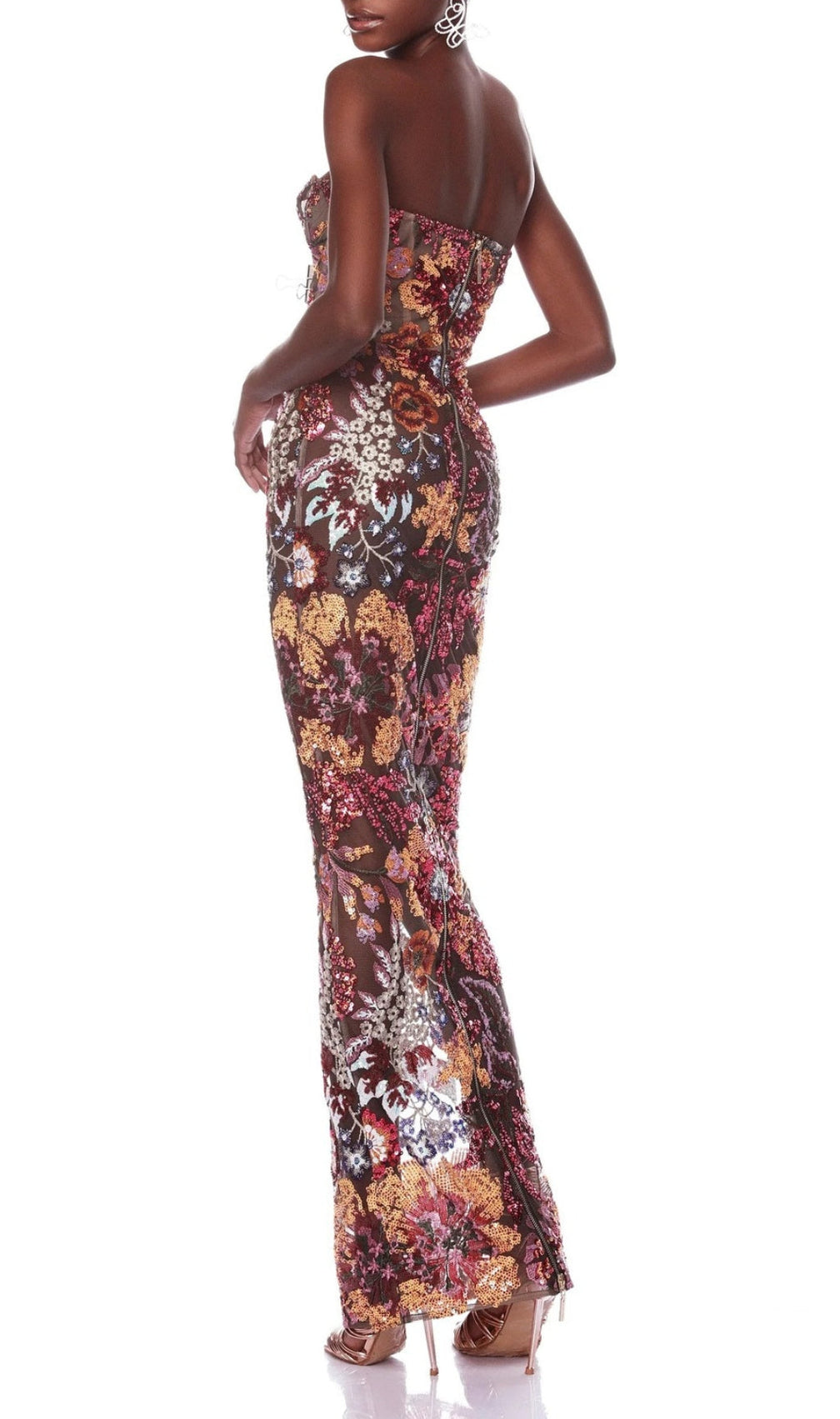 Aimee Floral Sequin Maxi Dress