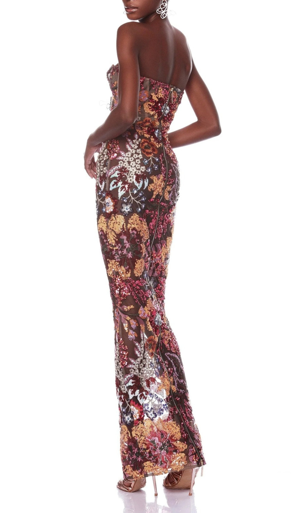 Aimee Floral Sequin Maxi Dress