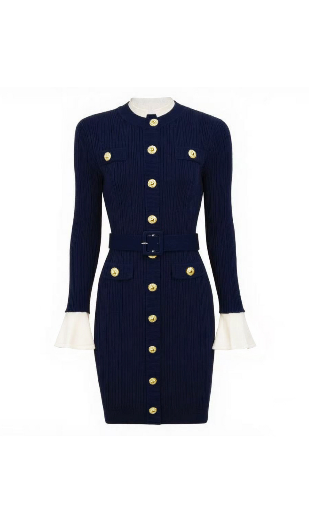 Heather Knit Long Sleeve Mini Dress