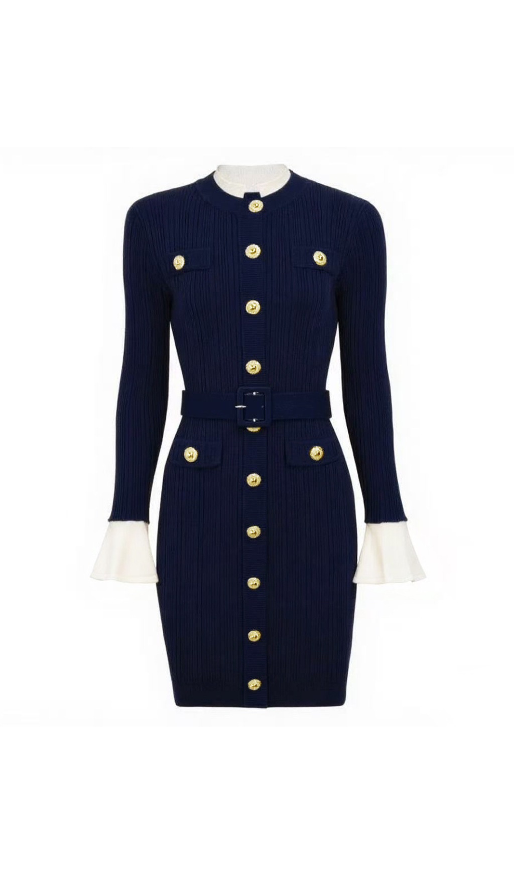 Heather Knit Long Sleeve Mini Dress