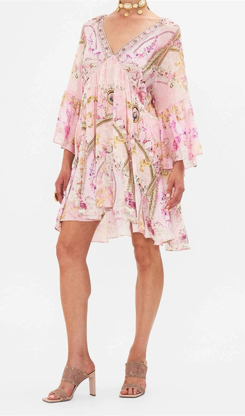 Aloisia Pink Printed Mini Dress