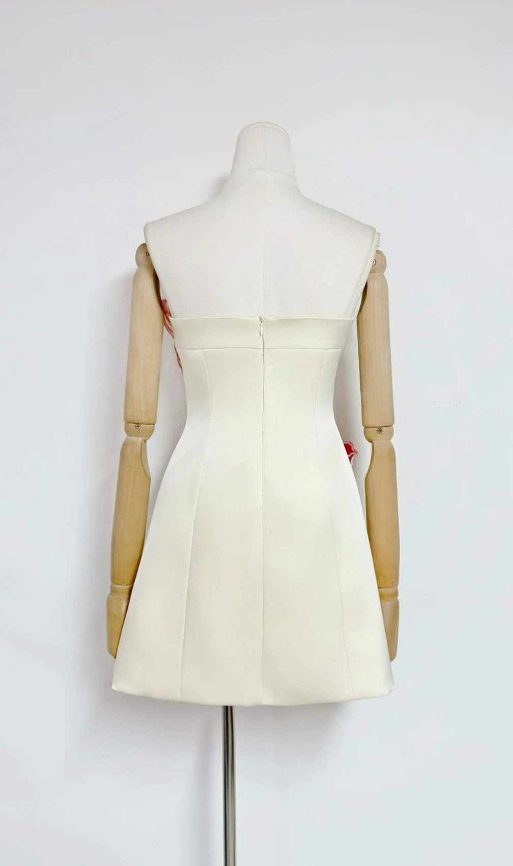 Lailah White Strapless Flower Mini Dress
