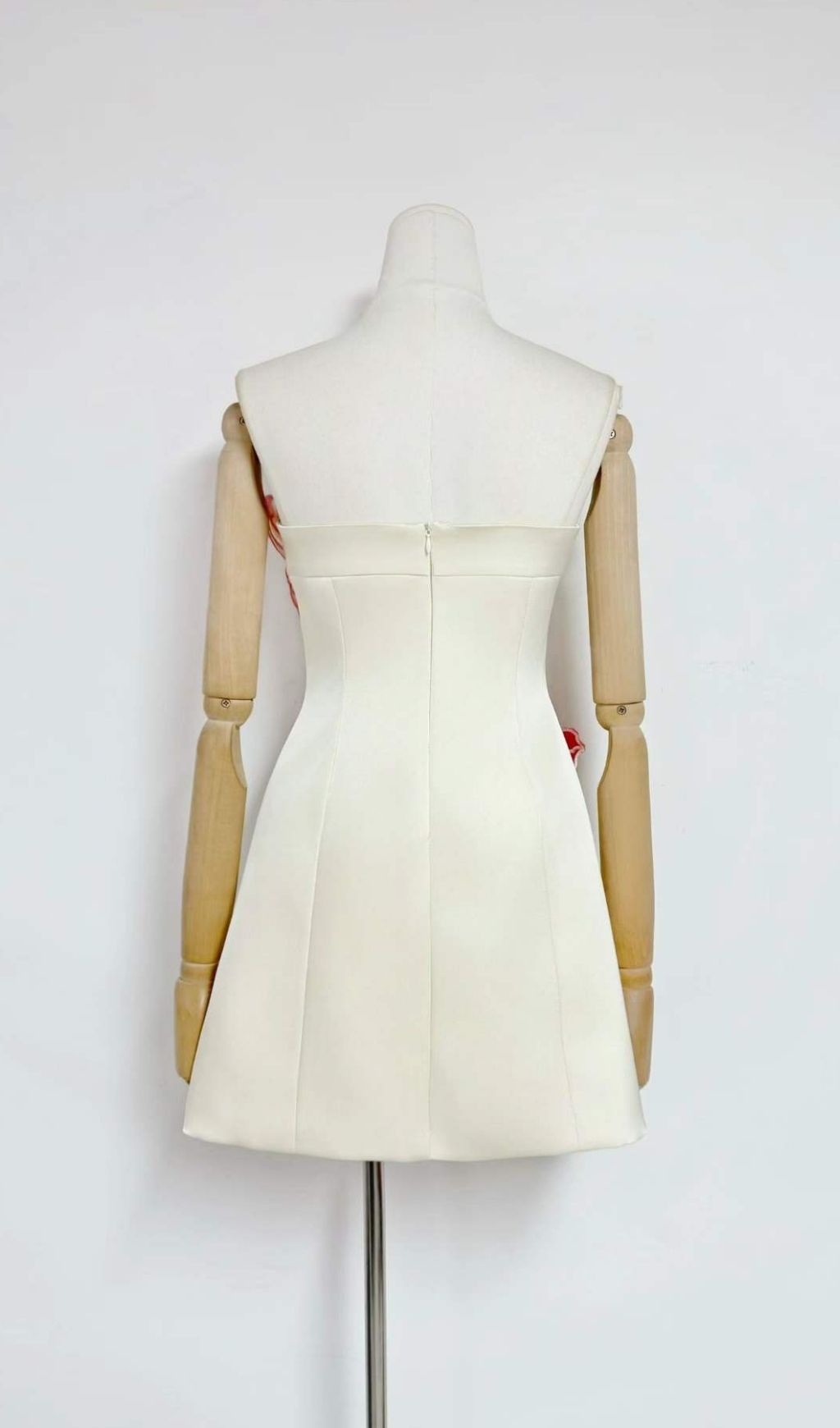 Lailah White Strapless Flower Mini Dress