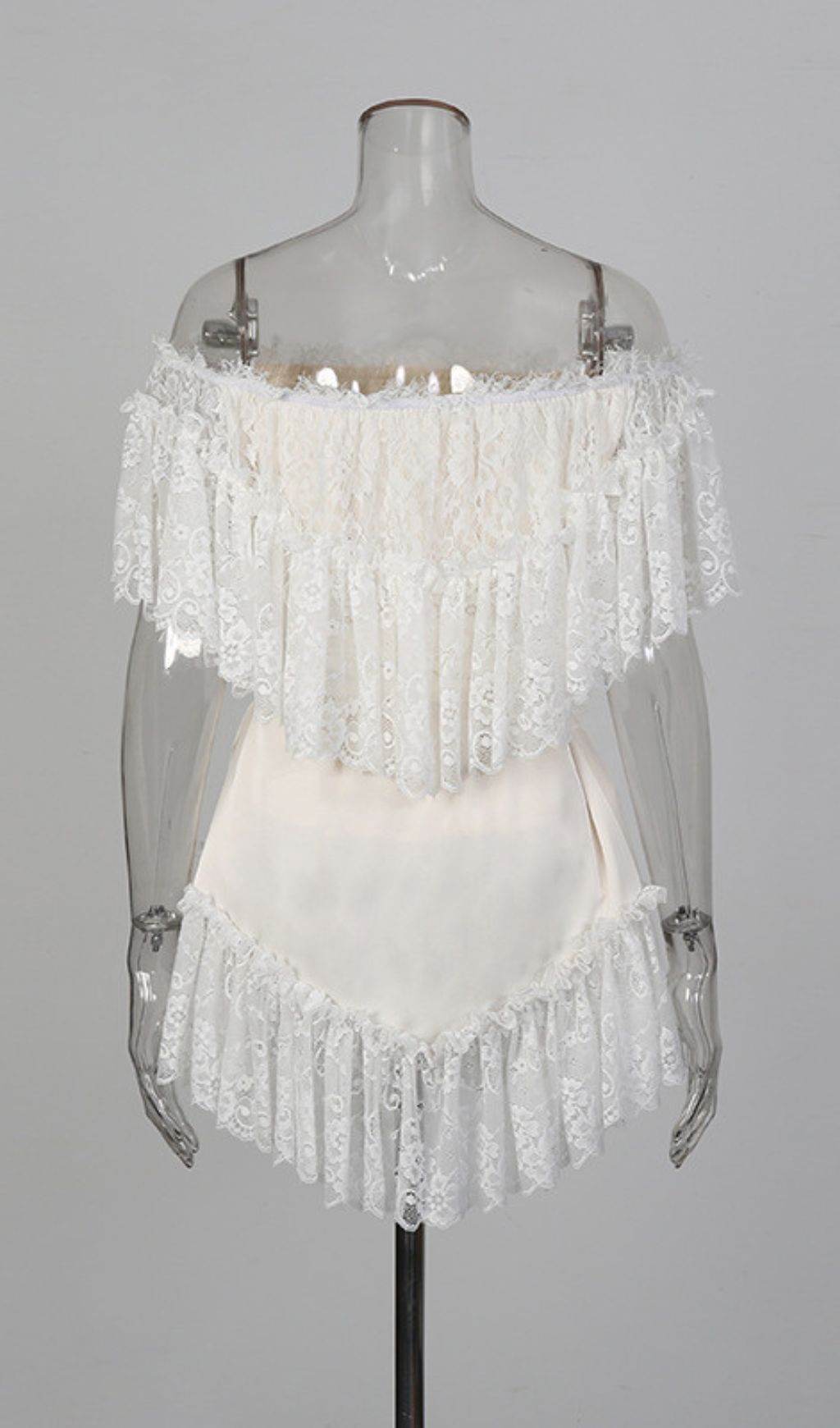 Basye Enchanting Off-Shoulder Lace Mini Dress | Glamorous Evening & Cocktail