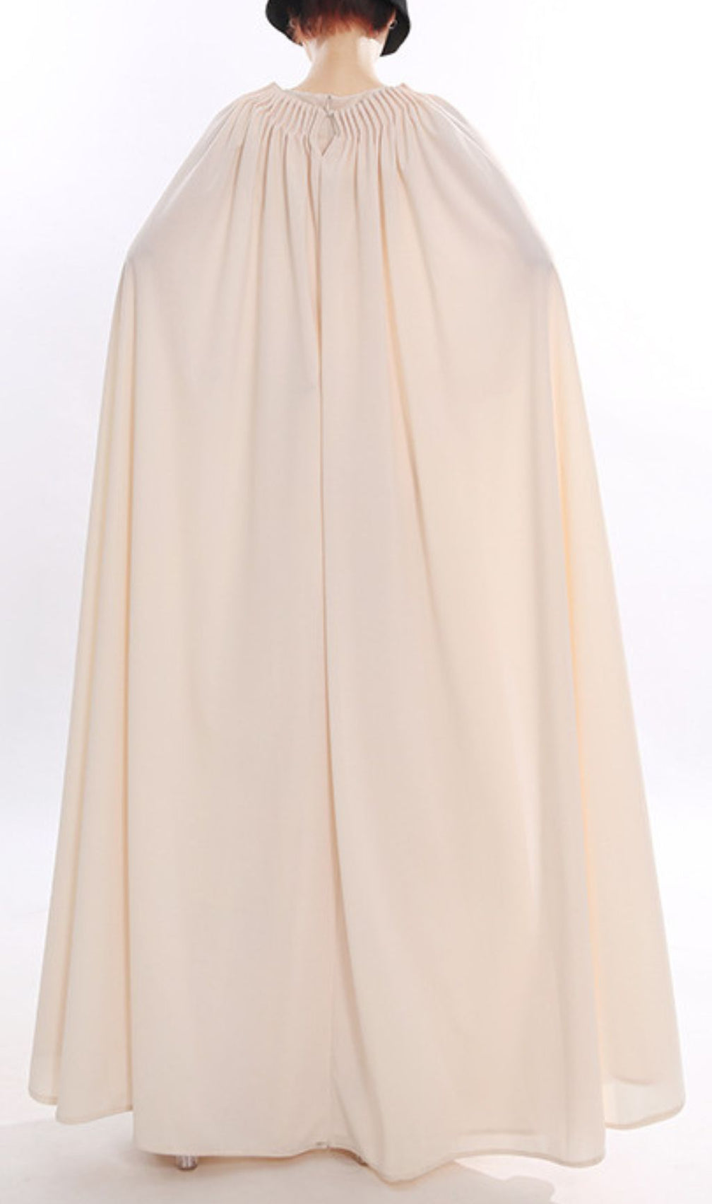 Batzion Dramatic Cape Dress Set | Elegant Maxi Gown for Special Occasions