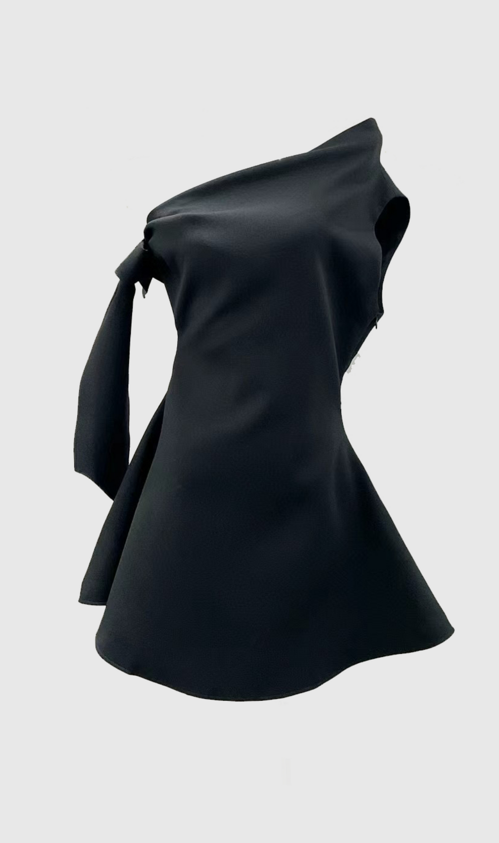Calwa Asymmetric One Shoulder Flare Mini Dress