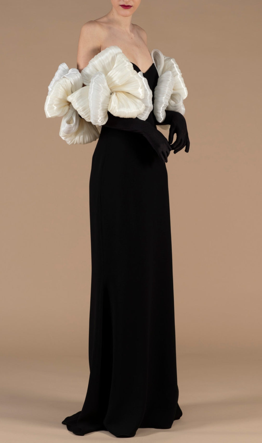 Cezary Black Off-Shoulder Maxi Bandage Dress