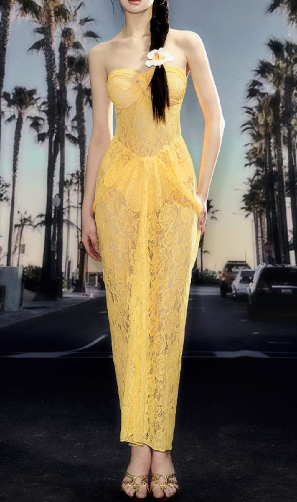 Dhyana Yellow Lace Two-Piece Swimsuit